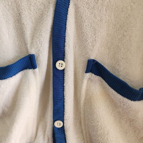 Mervyns Mens Collection Grandpas Terrycloth Cardigan Mens SZ Med Academia Preppy - Picture 2 of 5